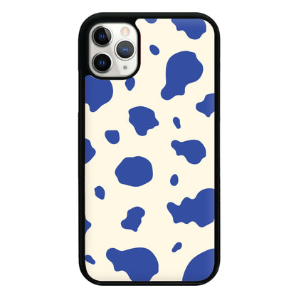 Blue Cow Print Phone Case