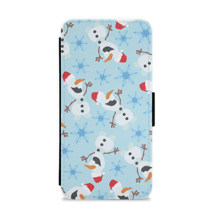 Snowman Pattern Flip / Wallet Phone Case