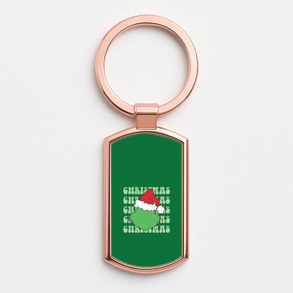 Green Creature Christmas Rose Gold Keyring