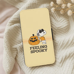 Feeling Spooky Cartoon Beagle Leather Phone Case