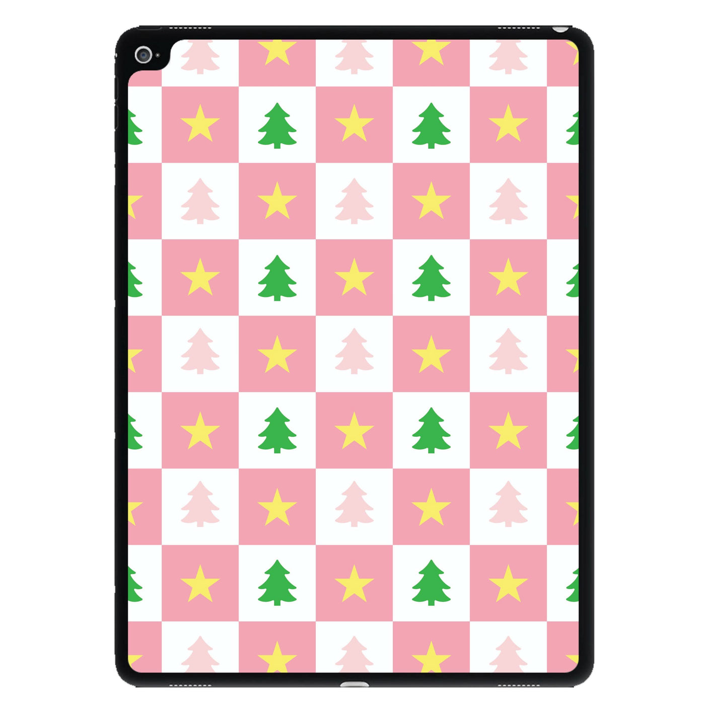 Pink And Green Tree Pattern iPad Case