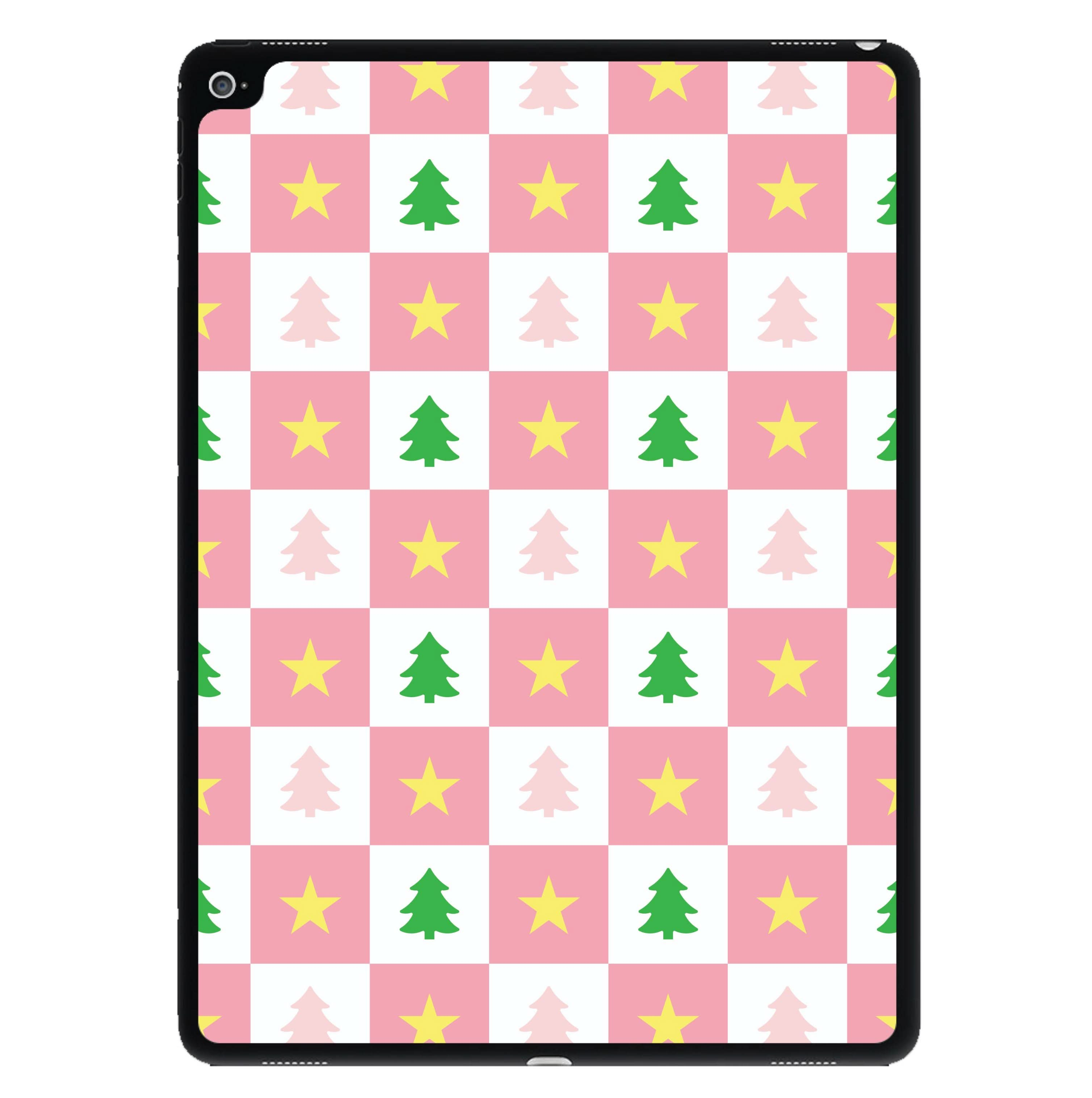 Pink And Green Tree Pattern iPad Case