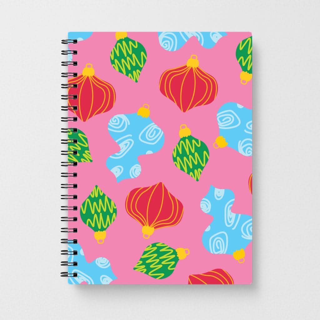 Abstract Christmas Baubles Pattern Notebook