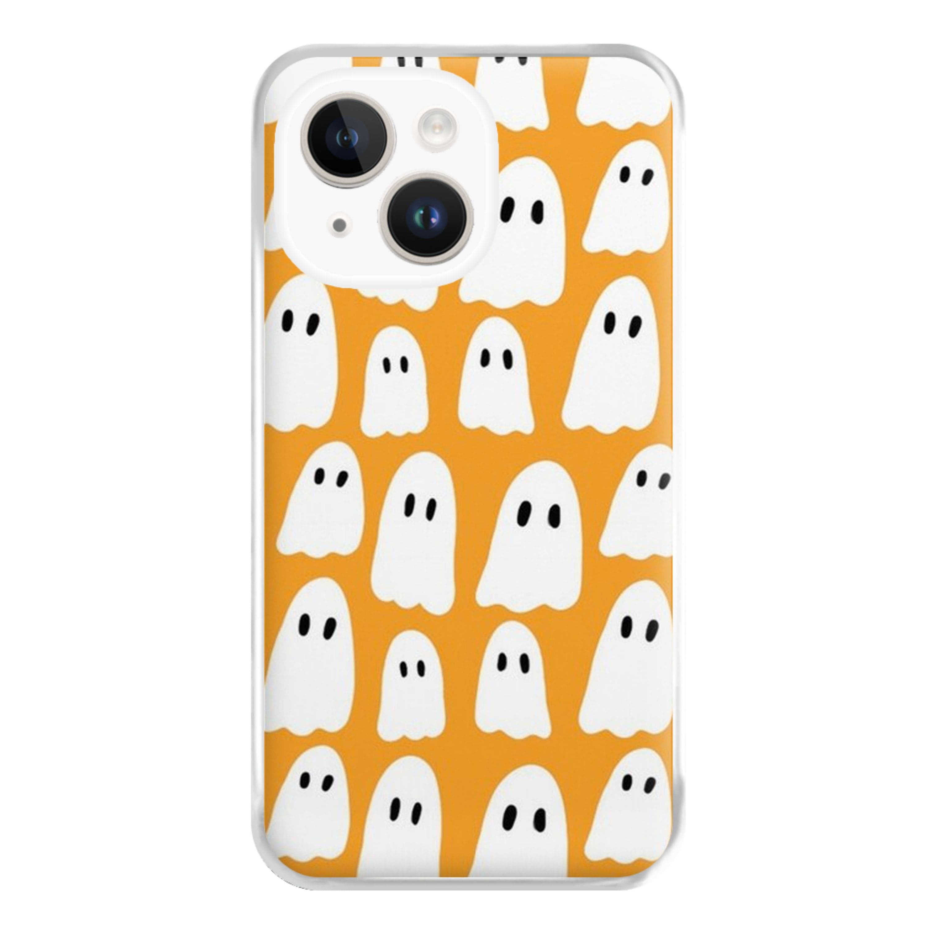 Orange Ghost Halloween Pattern Phone Case