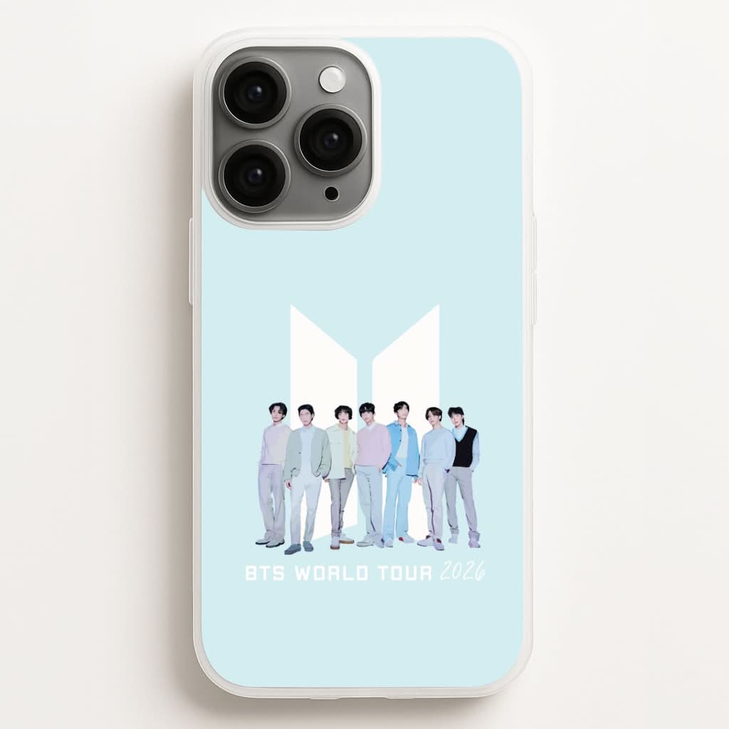 K-Pop Band Tour Pastel Blue Phone Case