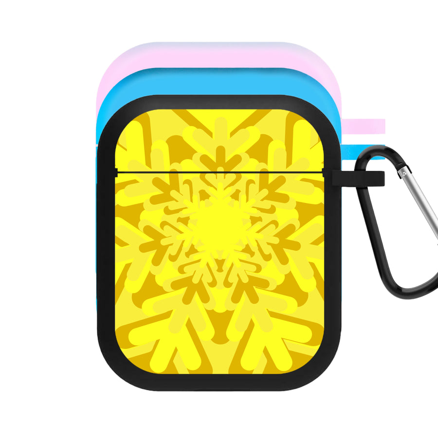 Yellow - Colourful Snowflakes AirPods Case
