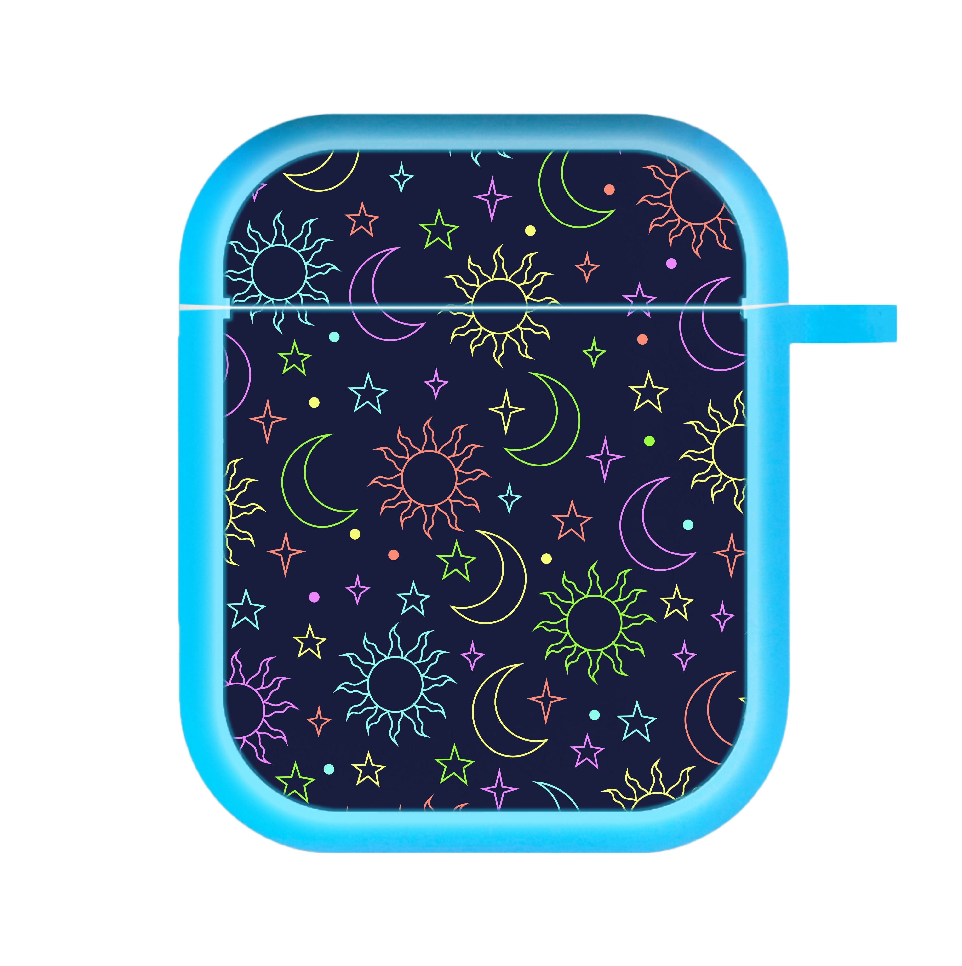 Sun, Moon And Stars Pattern Rainbow AirPods Case