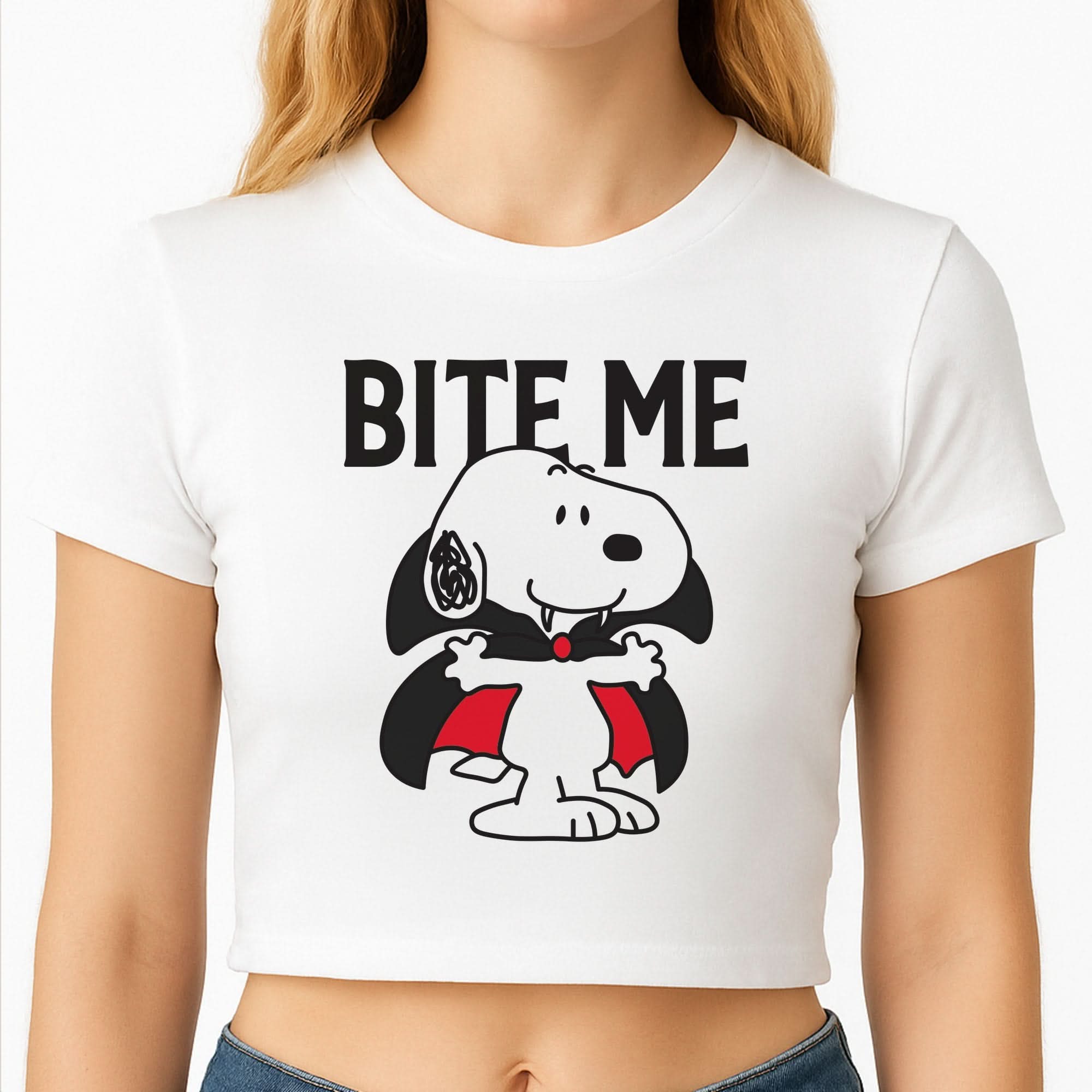 Bite Me Cartoon Beagle Crop Top
