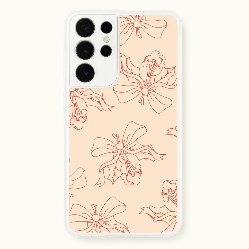 Cartoon Mouse Holly Pattern Galaxy S21 Ultra Case