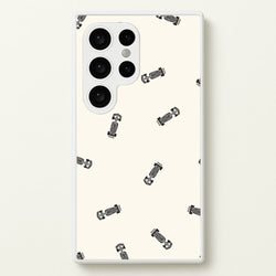 Race Cars Pattern Off White Galaxy S24 Ultra Case