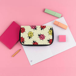  Ladybugs With Flower Spots Pattern Pencil Case