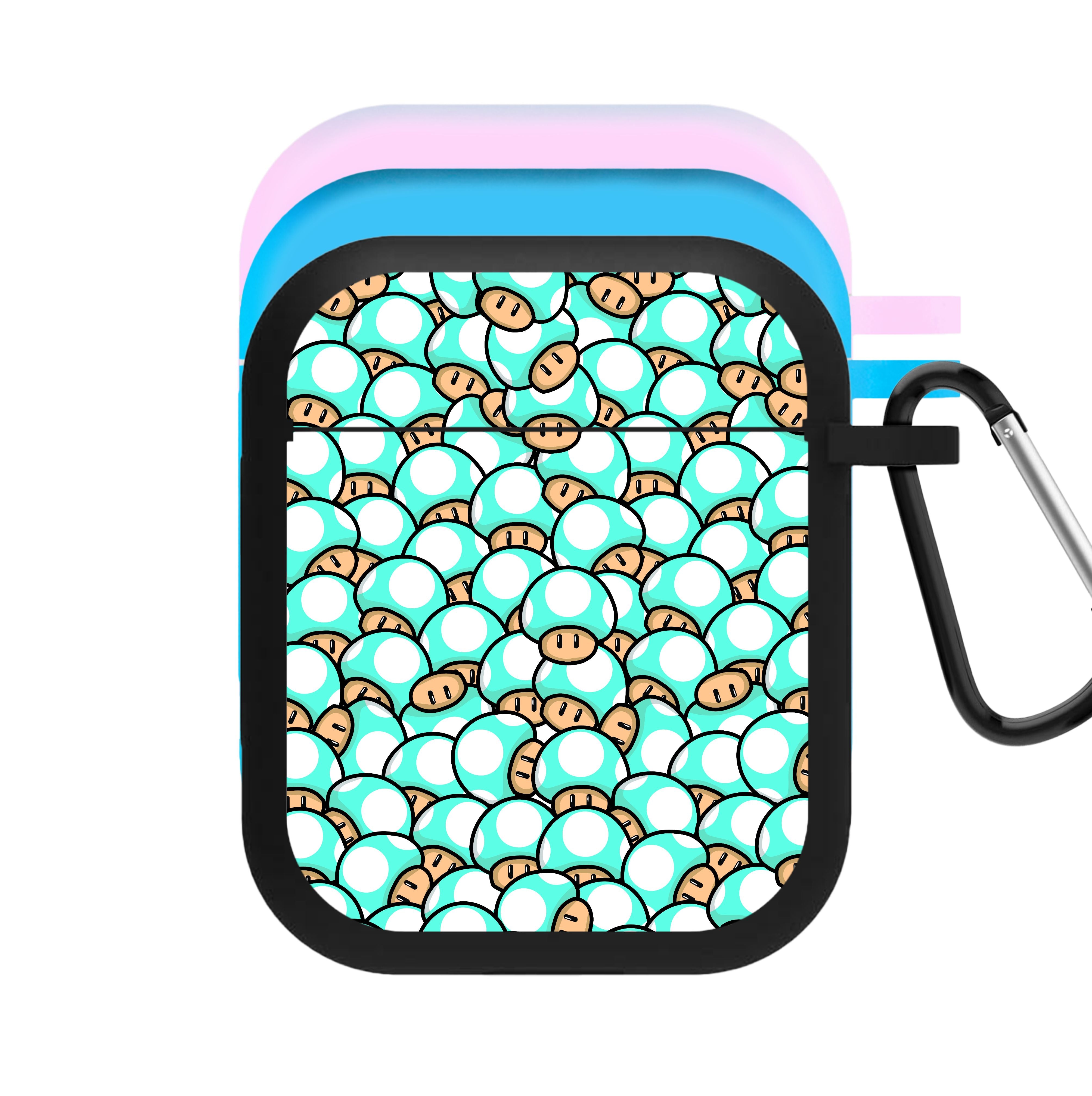 Mushroom Pattern - Light Blue AirPods Case