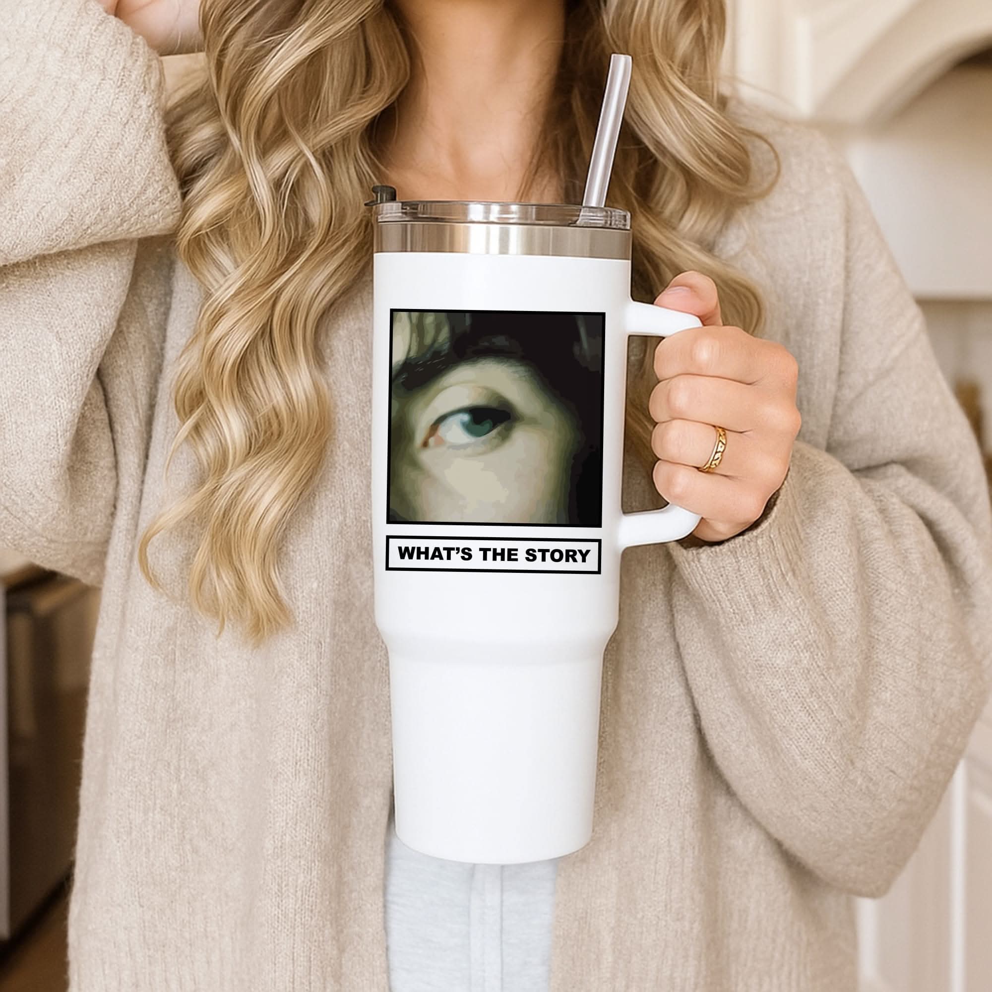 What's The Story Orange Tumbler