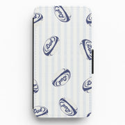 Dad Rugby Ball Pattern Flip / Wallet Phone Case 1
