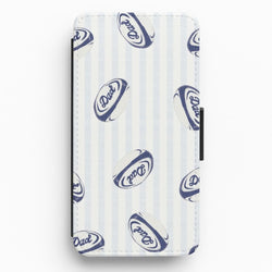 Dad Rugby Ball Pattern Flip / Wallet Phone Case