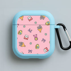Mum Doodles Pattern Blue AirPods Case