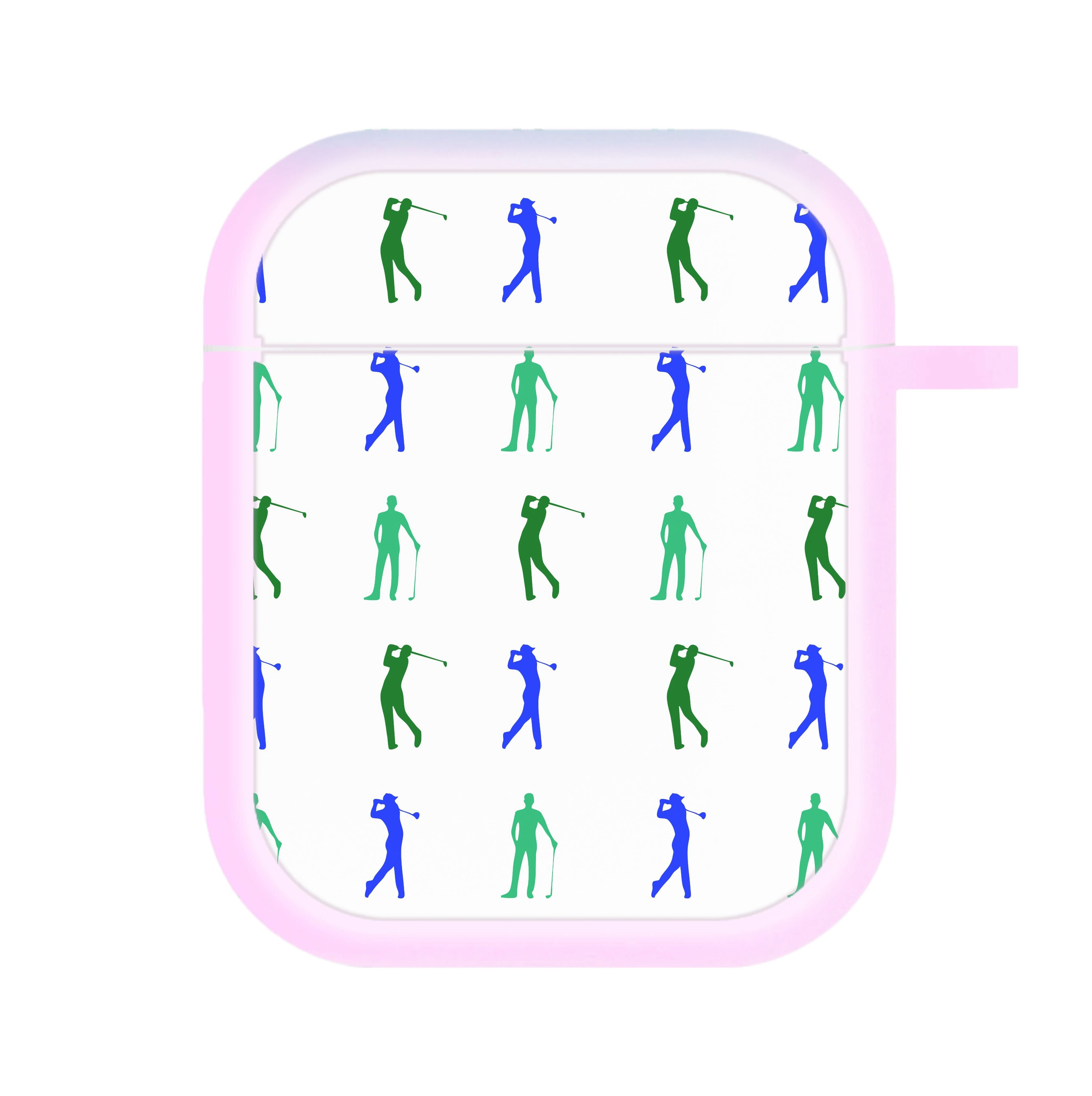 Golfer Silhouettes Pattern AirPods Case