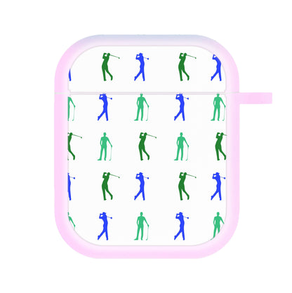 Golfer Silhouettes Pattern AirPods Case