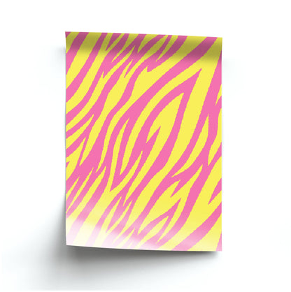 Neon Zebra Print Poster