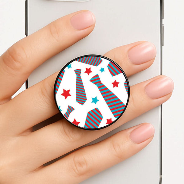 Tie And Stars Pattern Phone Grip