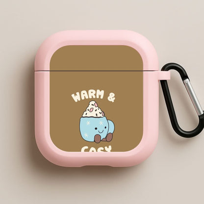 Hot Cocoa Plush Quote Pink AirPods Case