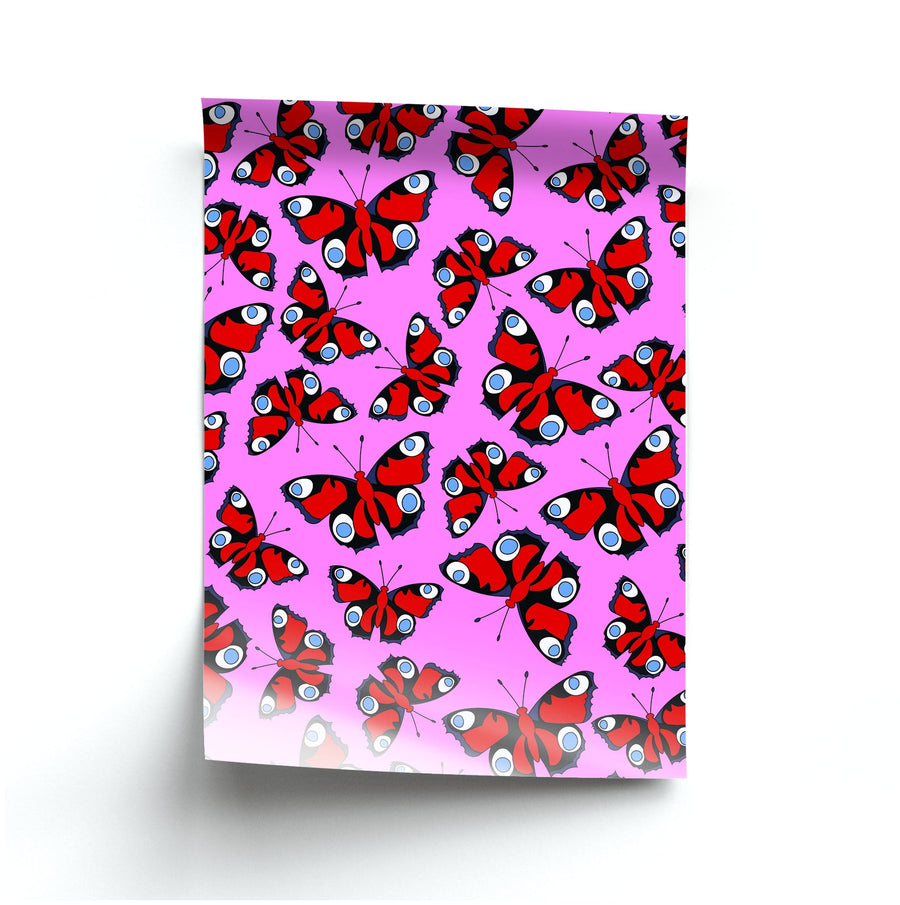Red Butterfly - Butterfly Patterns Poster