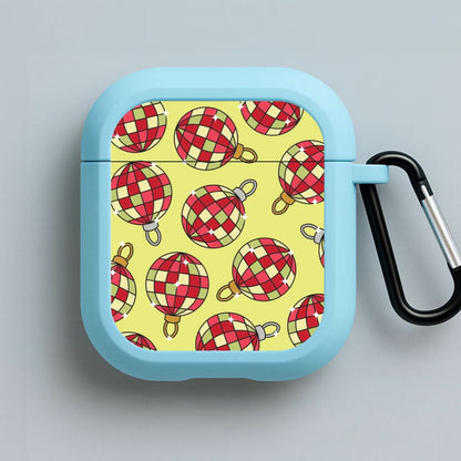 Disco Baubles Pattern Blue AirPods Case