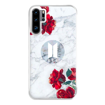 K-Pop Band Logo Marble Roses Phone Case