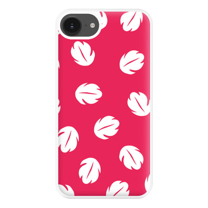 Red And White Cartoon Leaves Pattern iPhone 16e Case