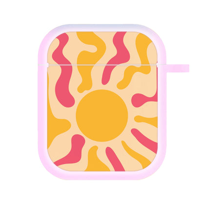 Yellow And Pink Abstract Sun AirPods Case