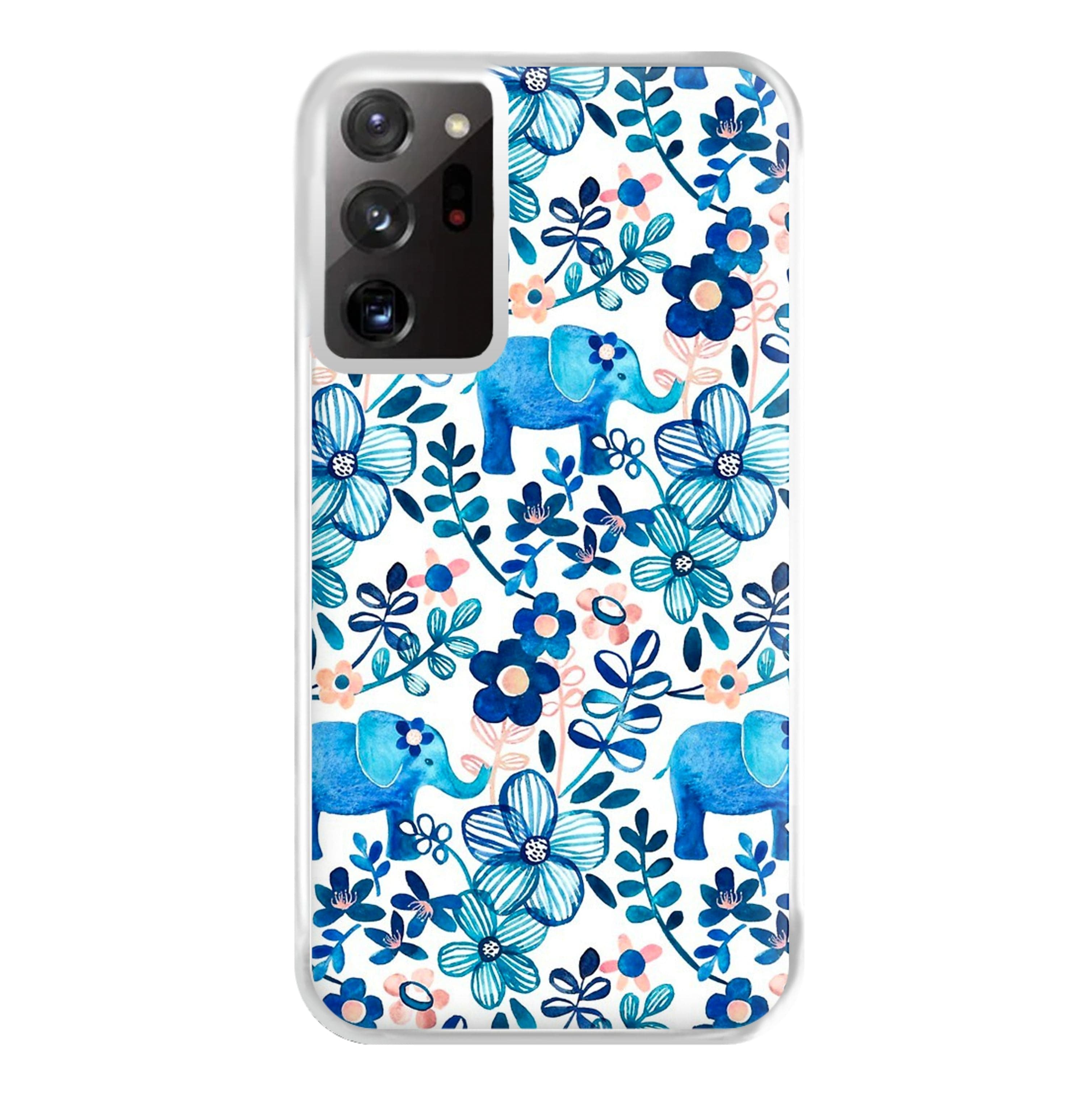 Elephant and Floral Pattern Phone Case