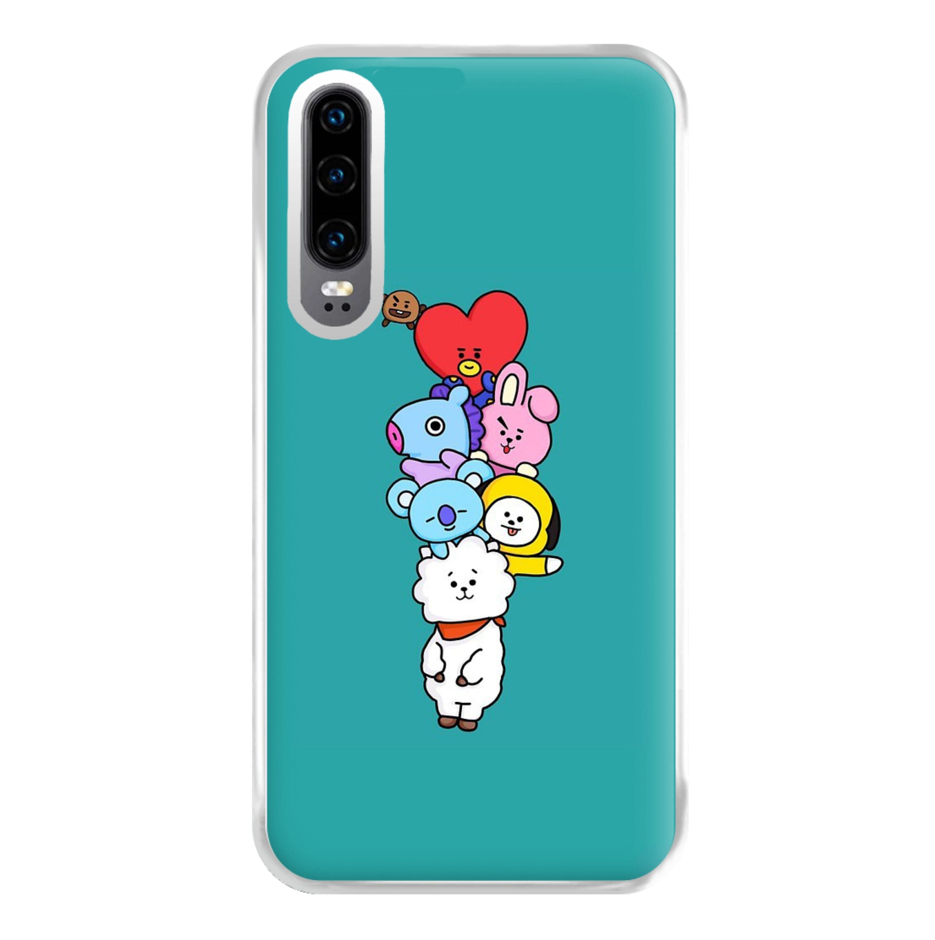 Green BT21 - RJ, Mang, Koya, Chimmy, Cooky, Shooky, Tata - K Pop Phone Case