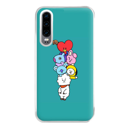 Green BT21 - RJ, Mang, Koya, Chimmy, Cooky, Shooky, Tata - K Pop Phone Case