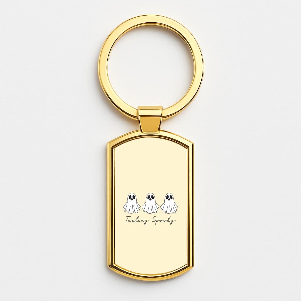 Feeling Spooky Ghosts Gold Keyring