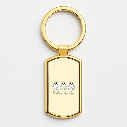 Feeling Spooky Ghosts Gold Keyring