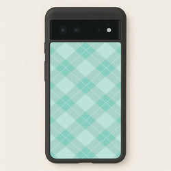 Light Cyan Tartan Christmas Pattern Google Pixel 6 Case