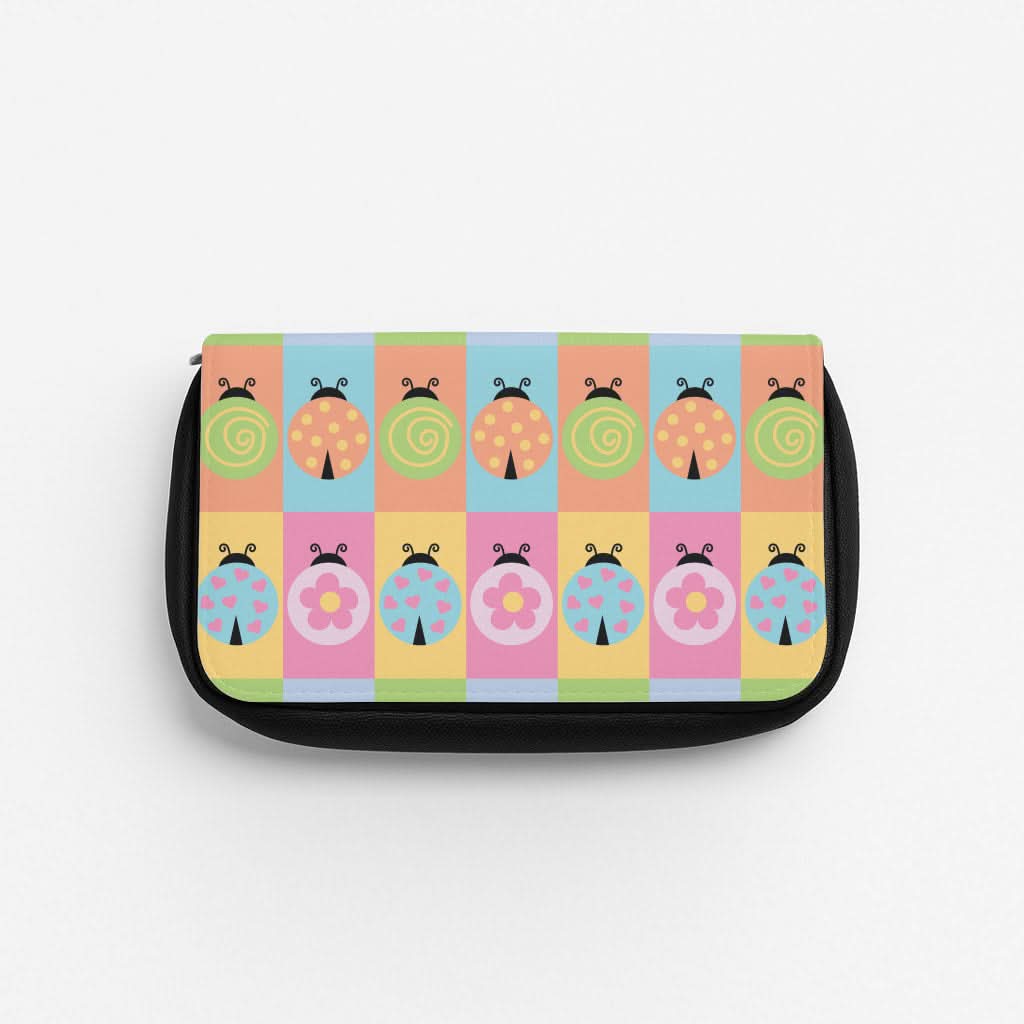 Cartoon Ladybugs Colourful Pattern Pencil Case