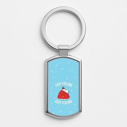Cozy Feeling Cartoon Beagle Puffer Jacket Silver Metal Keyring