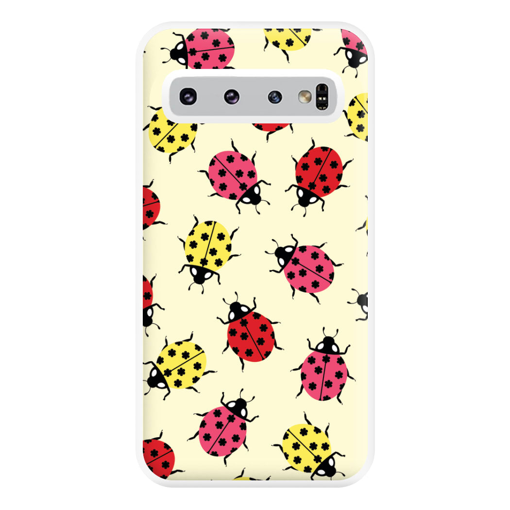  Ladybugs With Flower Spots Pattern Galaxy S10 Plus Case