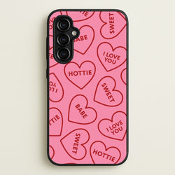 Quote Love Hearts Pattern Galaxy A54 Case