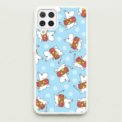 Present And Snowflakes Moom Pattern Galaxy A12 Case