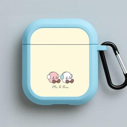 Cute Christmas Marshmellow Plushies Blue AirPods Case