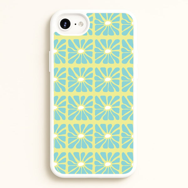 Square Abstract Flowers Blue iPhone 6 / 7 / 8 / SE Case
