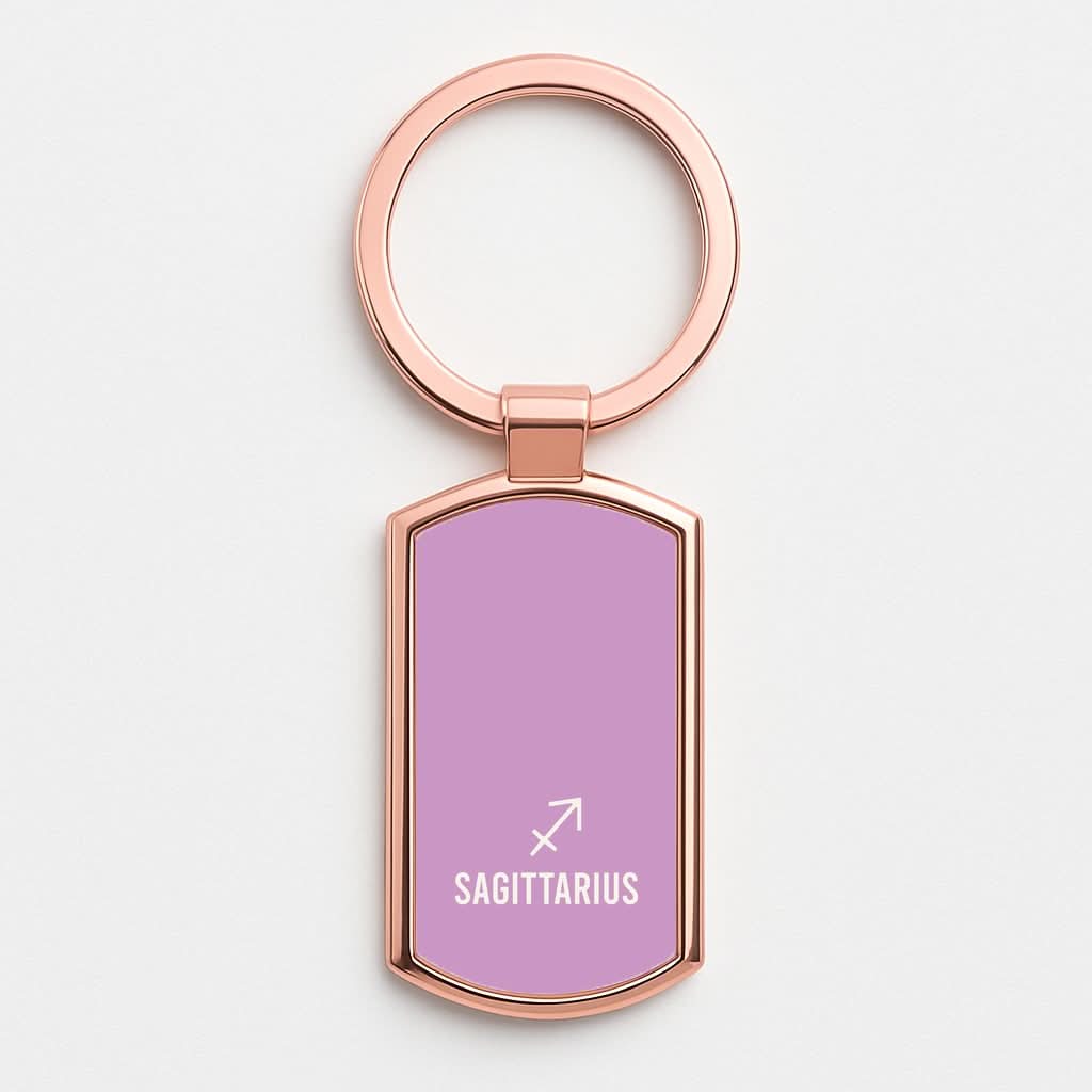 Sagittarius Pastel Zodiac Rose Gold Keyring