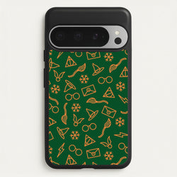 Christmas Wizard Icons Pattern Google Pixel 9 Pro XL Case