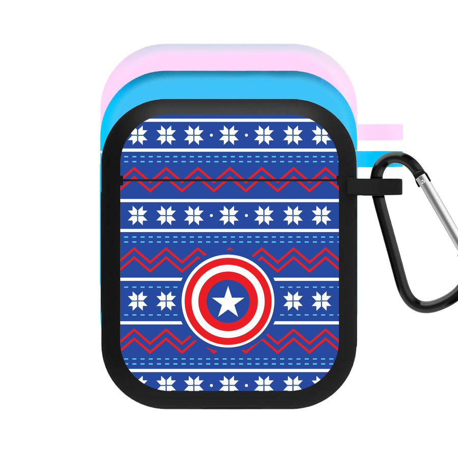 Captain Christmas Pattern AirPods Case