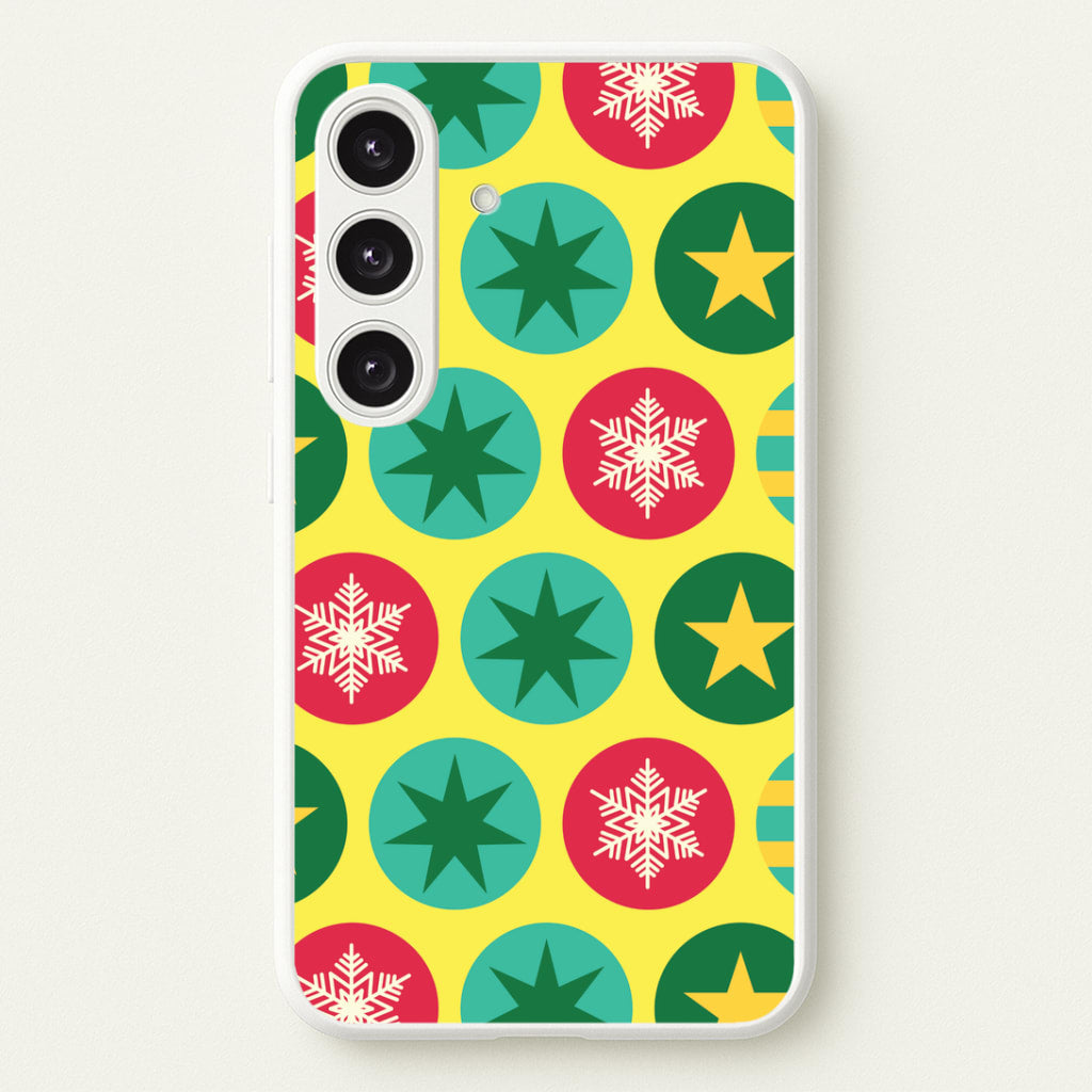 Colourful Abstract Baubles Christmas Pattern Galaxy S24FE Case