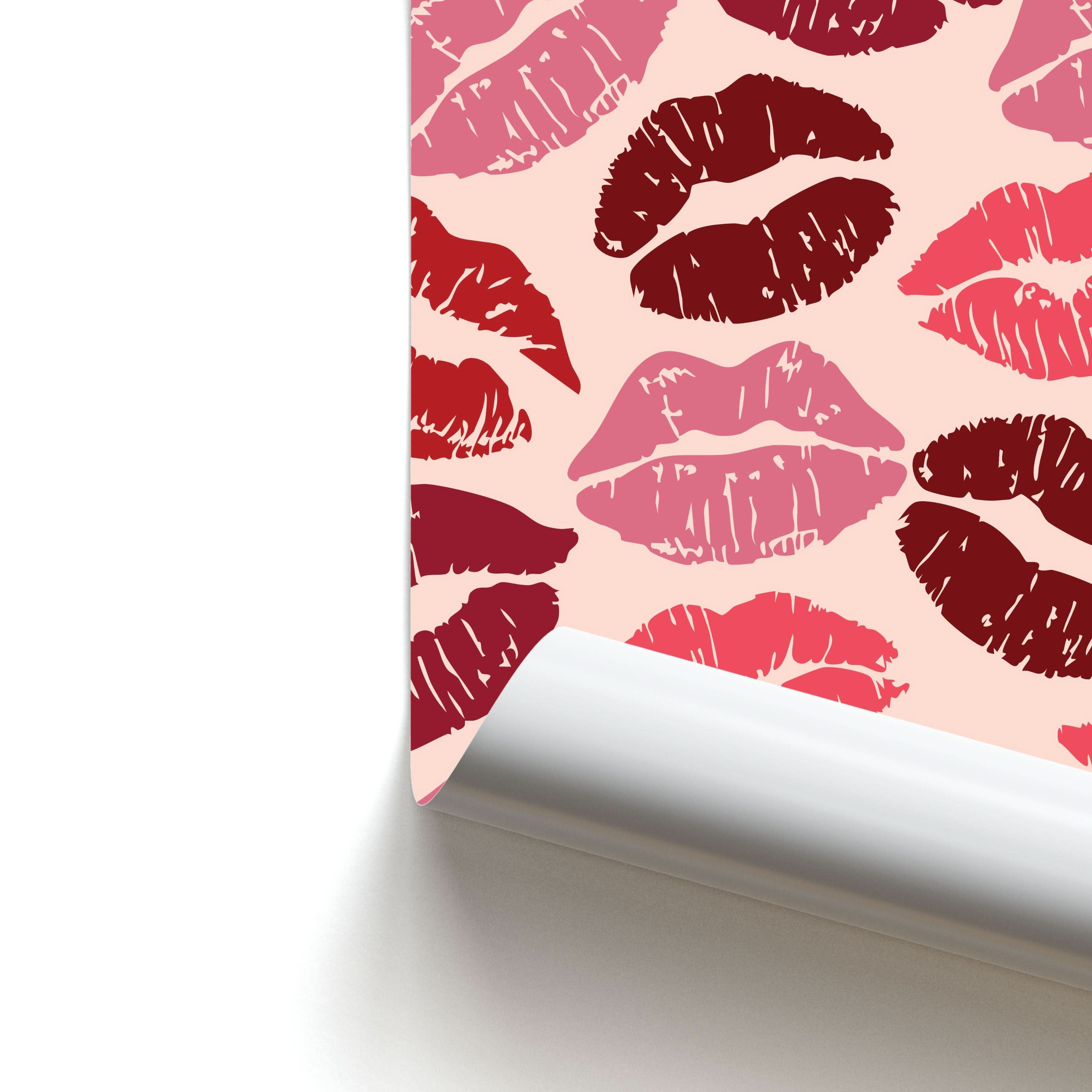 Valentine's Lips Pattern Poster