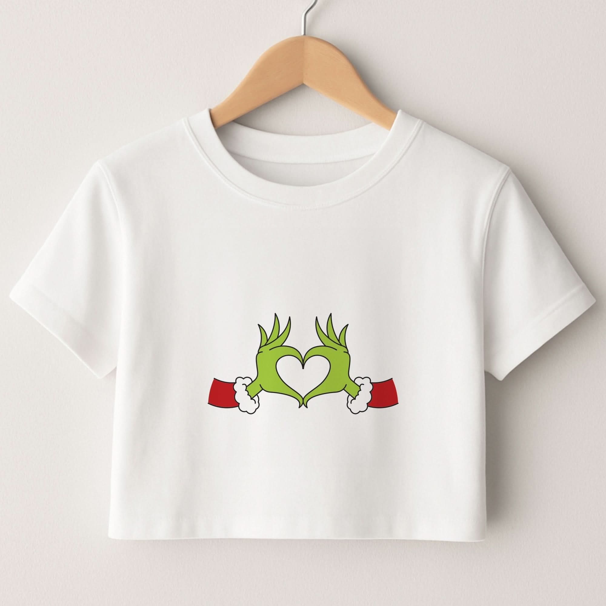 Christmas Green Heart Crop top