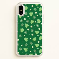 Cartoon Christmas Trees And Snowflakes Pattern iPhone X / XS Case